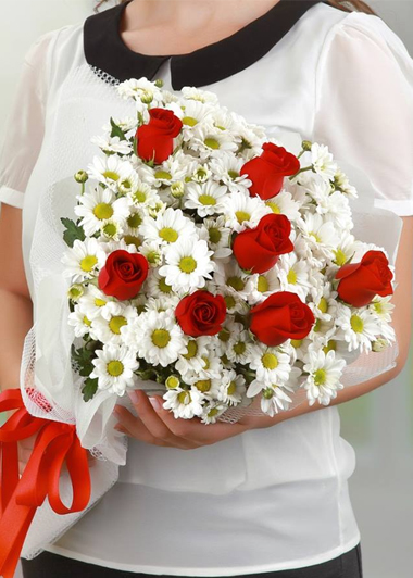 Papatya 7 gül Buketi 0 